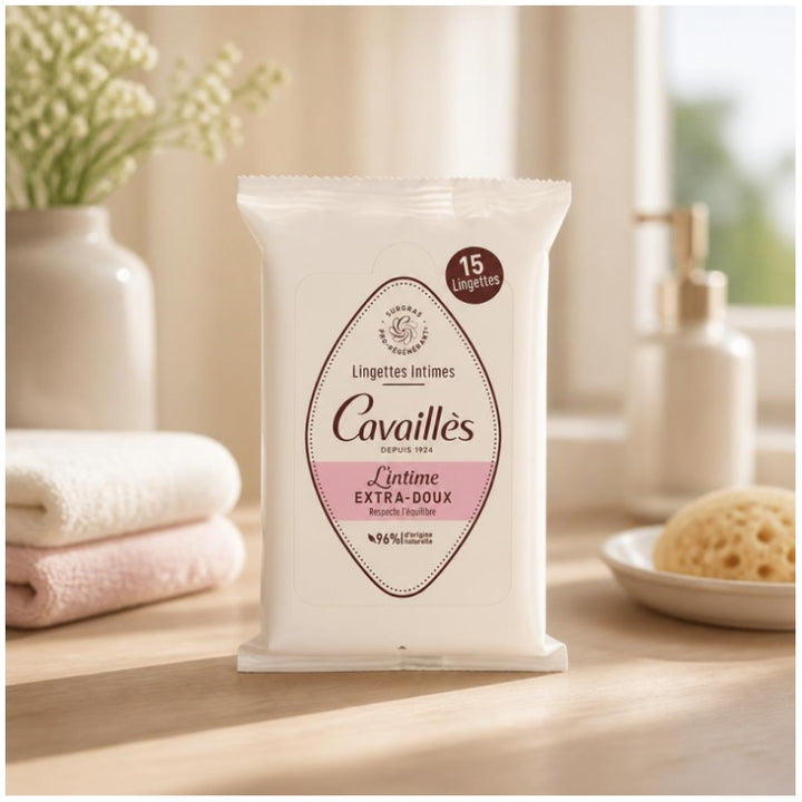 Cavaillès Intimate Dryness Extra Gentle Intimate Wipes x15
