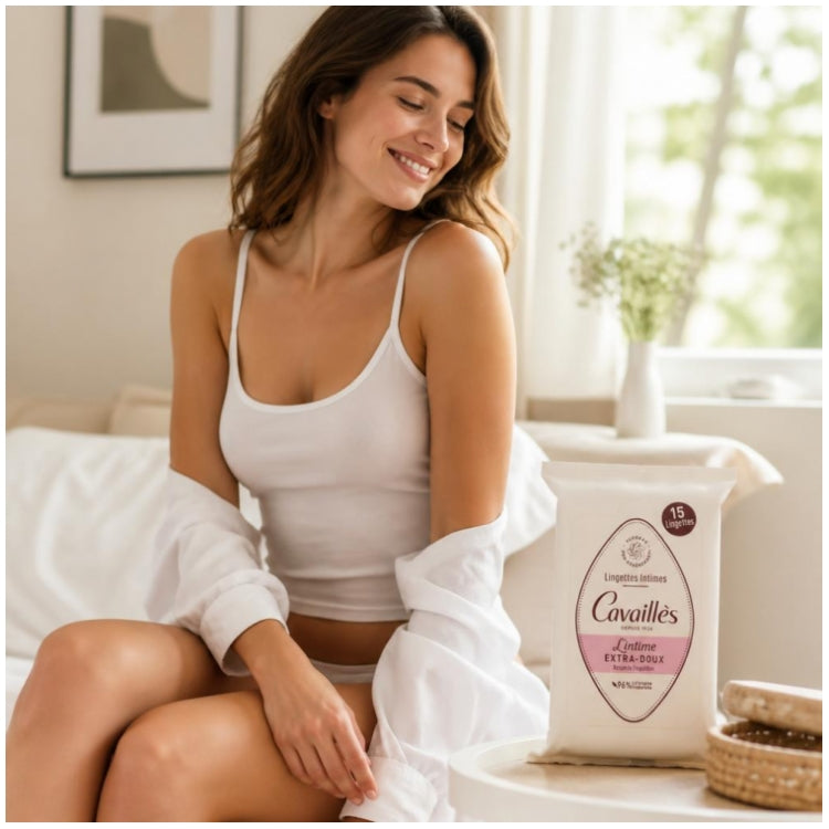 Cavaillès Intimate Dryness Extra Gentle Intimate Wipes x15