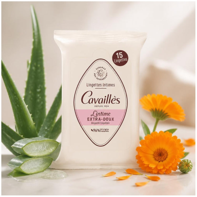 Cavaillès Intimate Dryness Extra Gentle Intimate Wipes x15