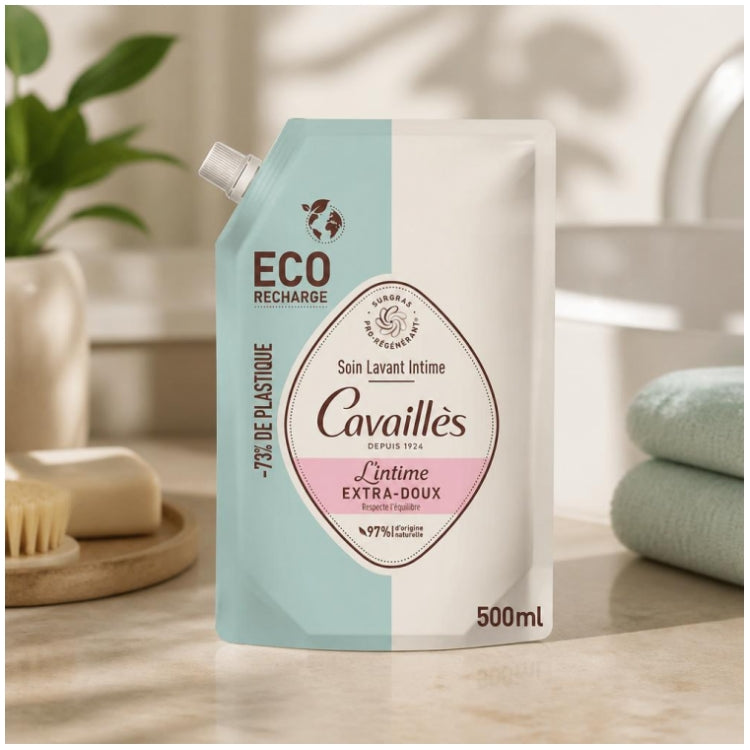 Cavaillès Intimate Dryness Eco Refill Ultra-soft Cleansing Care 500ml (16.91fl oz)