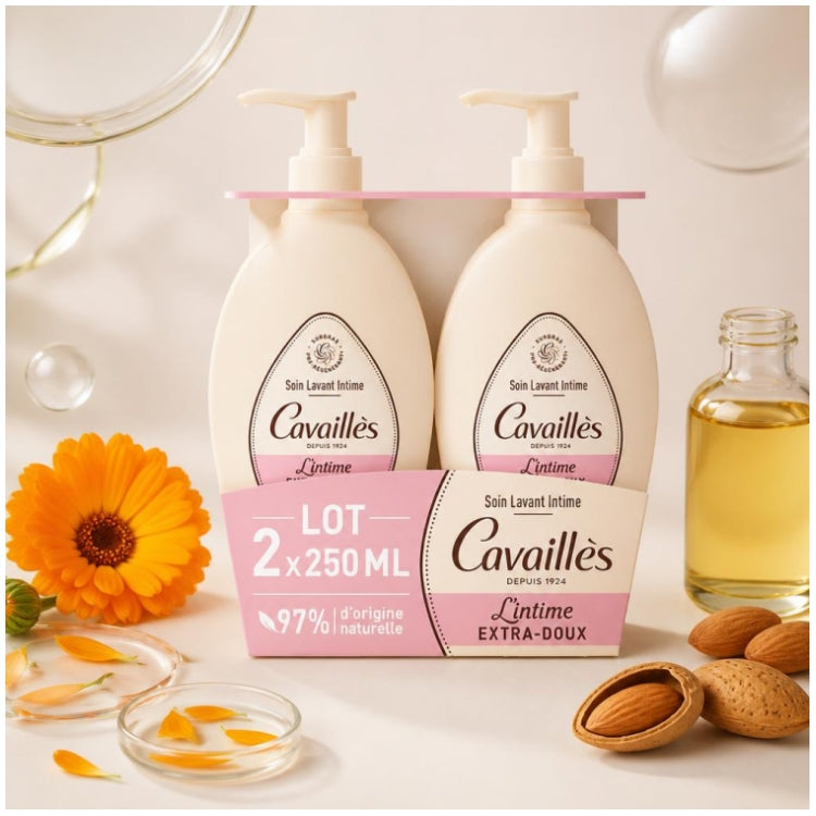 Cavaillès Intimate Dryness Extra zachte intieme reinigingsgel 250ml x2