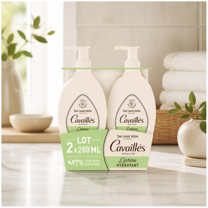Cavaillès Intimate Dryness Extra Dry Skin Natural Intimate Care Sécheresse 250ml x2 (8.45fl oz x2)