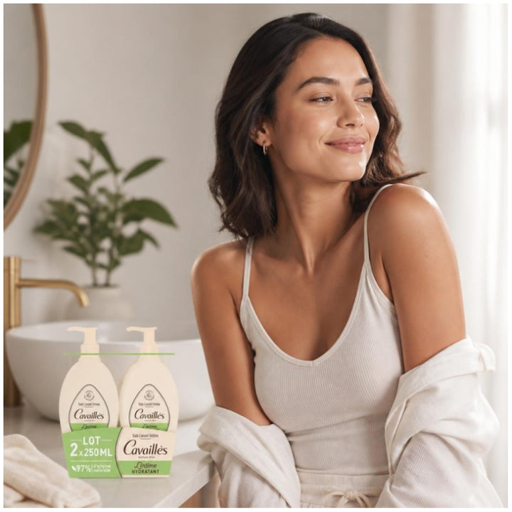 Cavaillès Intimate Dryness Extra Dry Skin Natural Intimate Care Sécheresse 250ml x2 (8.45fl oz x2)