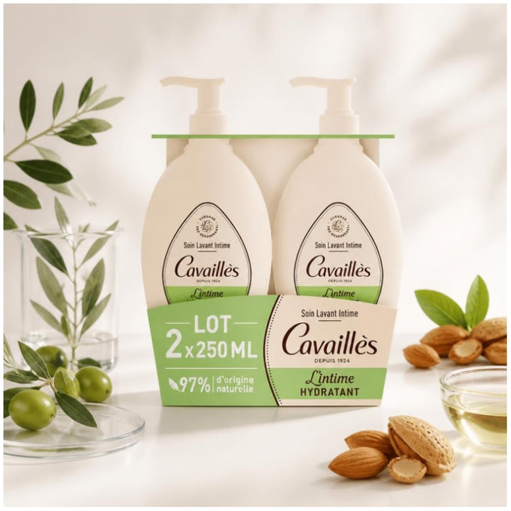 Cavaillès Intimate Dryness Extra Dry Skin Natural Intimate Care Sécheresse 250ml x2 (8.45fl oz x2)