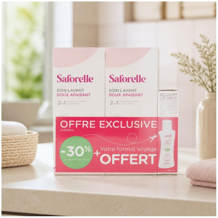 Saforelle Gentle cleansing wash for sensitive or irritated skin 2 x 500 ml (16.91fl oz)