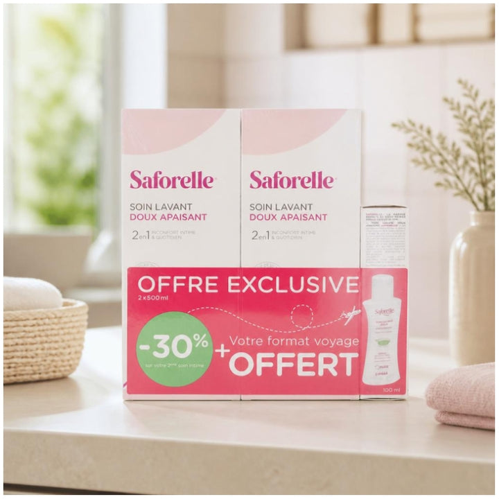Saforelle Gentle cleansing wash for sensitive or irritated skin 2 x 500 ml (16.91fl oz)