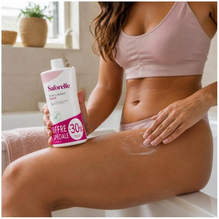 Saforelle Soap Free Intimate Cleanser With Burdock 500ml x2 (16.91fl oz x2)