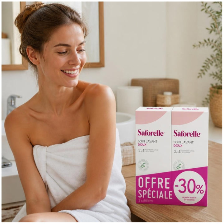 Saforelle Soap Free Intimate Cleanser With Burdock 500ml x2 (16.91fl oz x2)