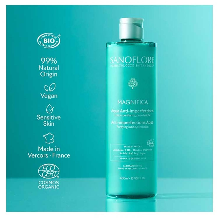 Sanoflore Magnifica Aqua Skin Perfecting Botanical Essence Peau grasse tendance acnéique 400ml (13.53fl oz)