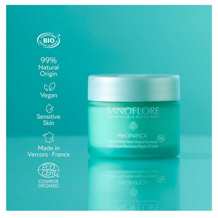Sanoflore Magnifica Organic Night Cream Peau Grasses Tendance Acneique 50ml (1.69fl oz)