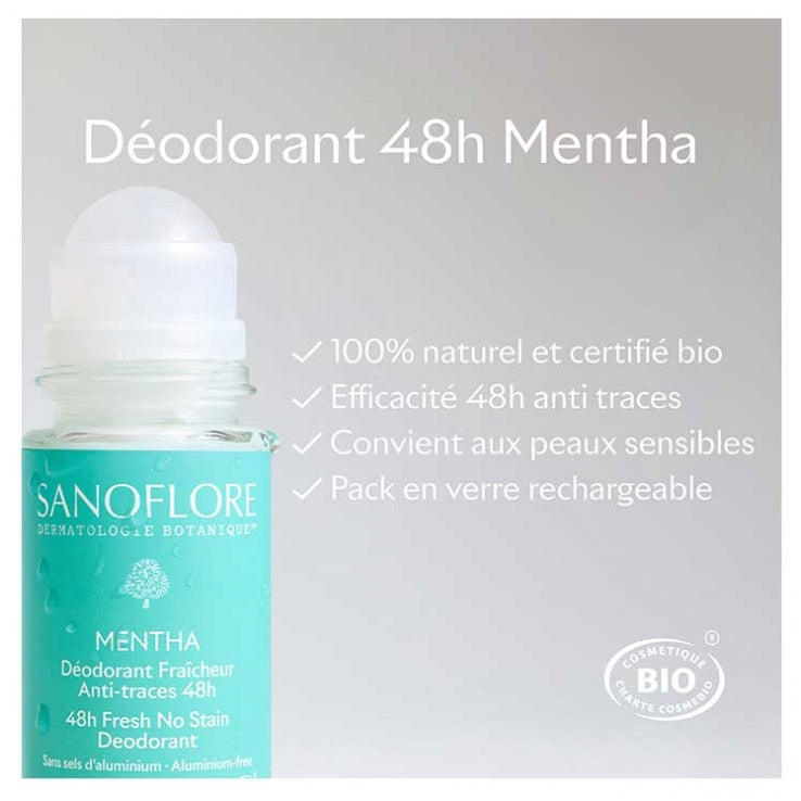 Sanoflore Deodorants Mint organic freshness and 48h anti-marks 50 ml (1.69fl oz)