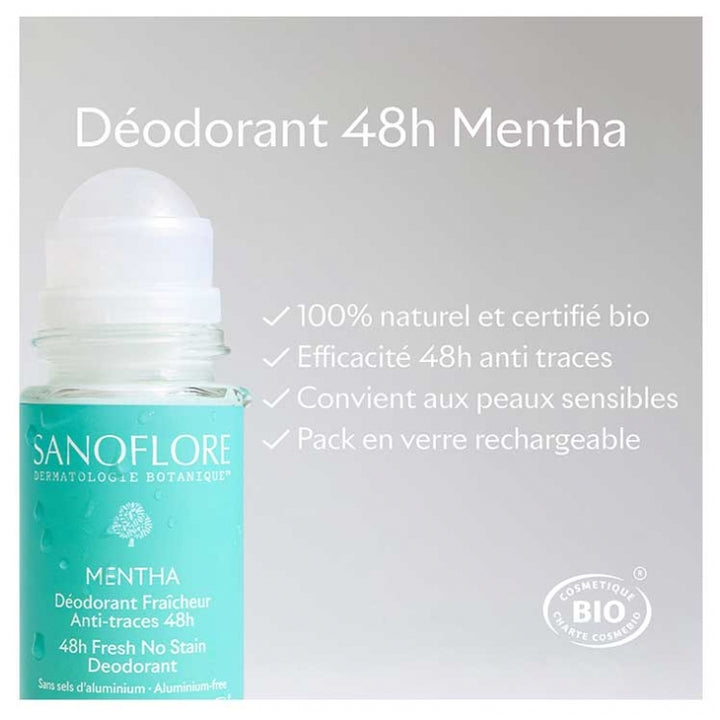 Sanoflore Deodorants Mint organic freshness and 48h anti-marks 50 ml (1.69fl oz)