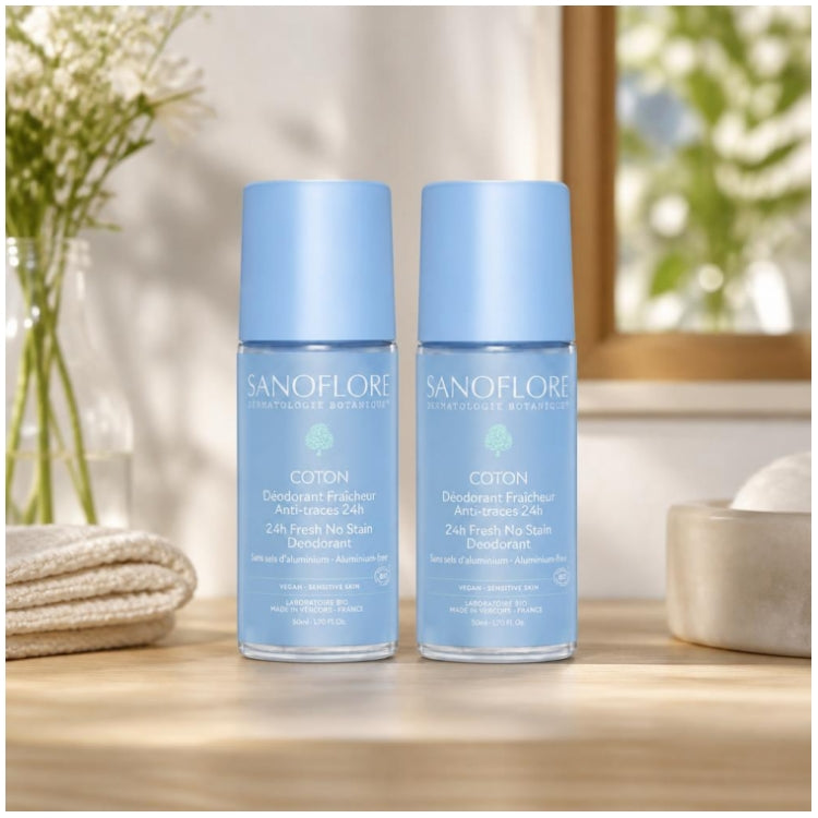 Sanoflore Deodorants 24h Protection Organic Pureté de Lin 2x 50ml (1.69fl oz)