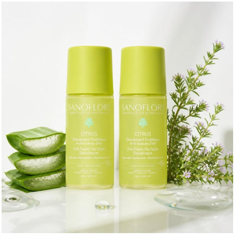 Sanoflore Deodorants مزيل عرق رول-أون بالحمضيات العضوية 24h 2 x 50 ml