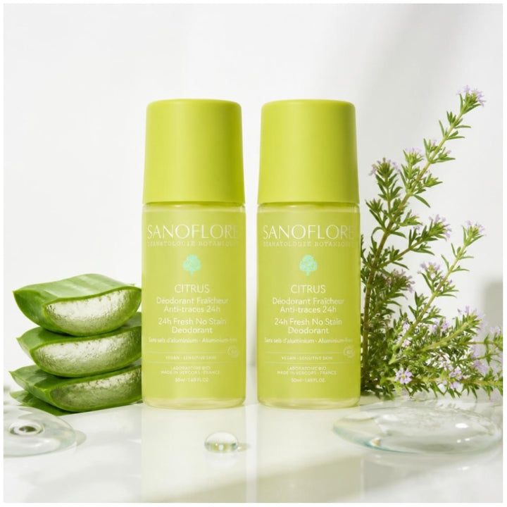 Sanoflore Deodorants مزيل عرق رول-أون بالحمضيات العضوية 24h 2 x 50 ml