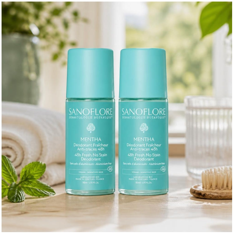 Sanoflore Deodorants 48h Mentha Roll-on DUO for women and men 2x50ml (1.69fl oz)