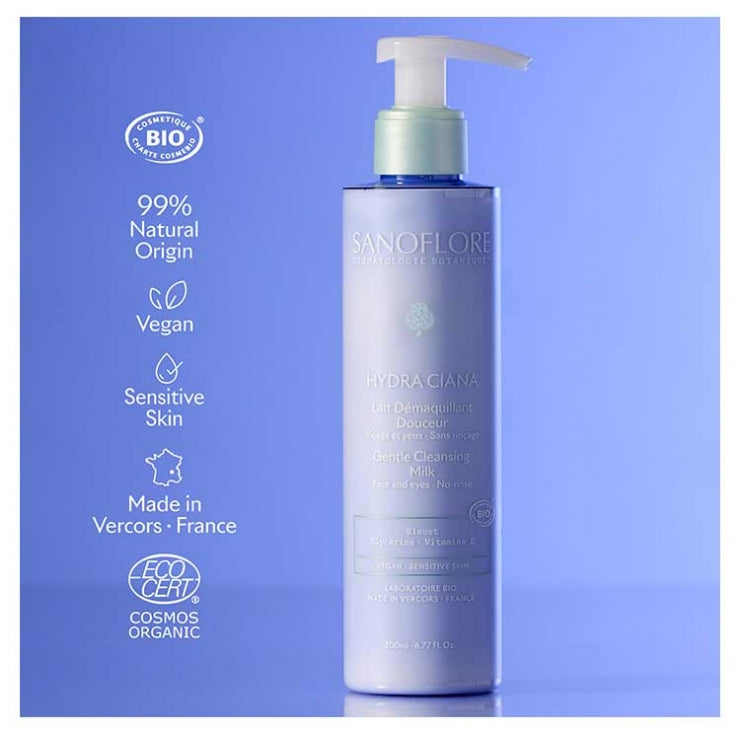 Sanoflore Hydra Ciana Soothing organic cleansing milk 200 ml (6.76fl oz)