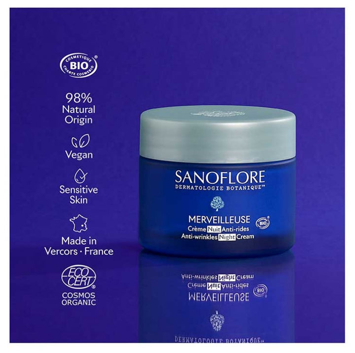Sanoflore Merveilleuse Crema de noche reafirmante antiarrugas ecológica 50ml