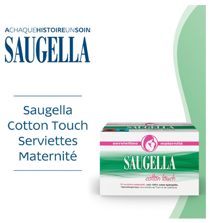 Saugella CottonTouch Serviettes hygiéniques de maternité hypoallergéniques 10 units