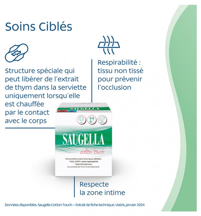 Saugella CottonTouch Cotton Touch Sanitary Towels 14towels x14