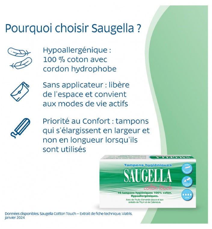 Saugella CottonTouch Super tampons hypoallergenic 16 units