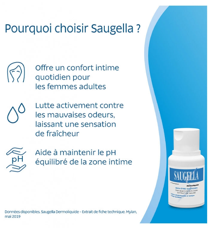Saugella Dermoliquids Intimate & body wash 100ml (3.38fl oz)