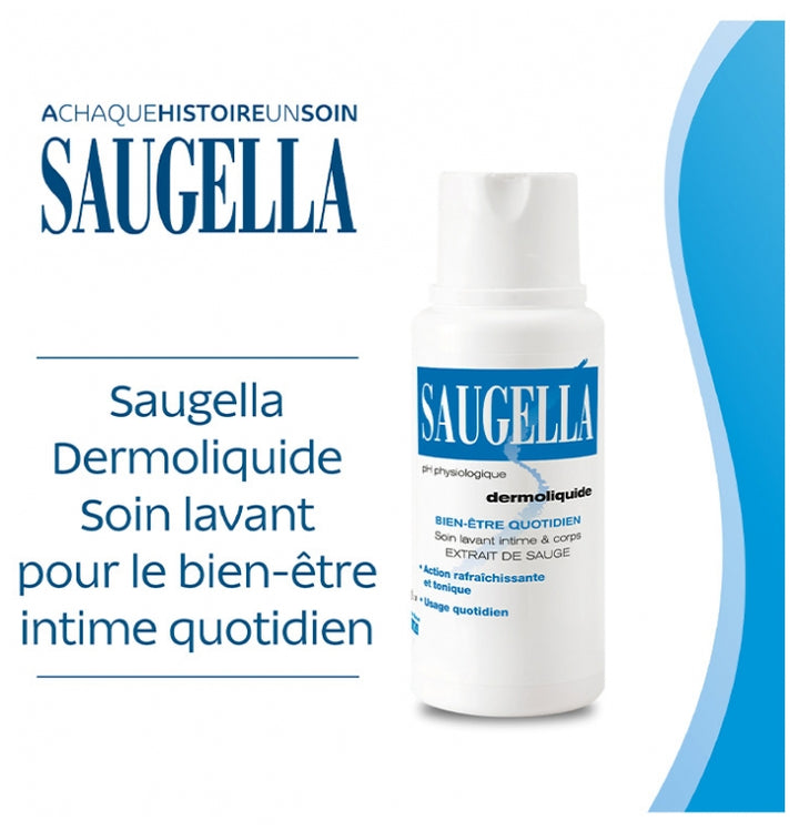 Saugella Dermoliquids Gentle Cleansing Care Intima & Body Cleansing 250ml x2 (8.45fl oz x2)