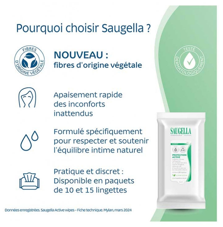 Saugella Antiseptic Natürliche antiseptische Intimtücher 15 x15