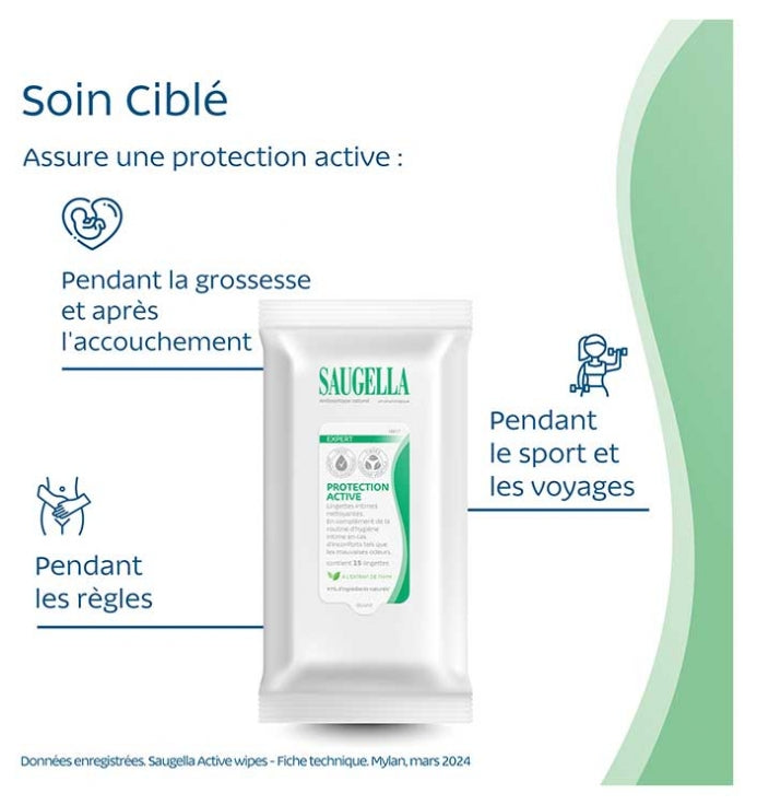 Saugella Antiseptic Natürliche antiseptische Intimtücher 15 x15