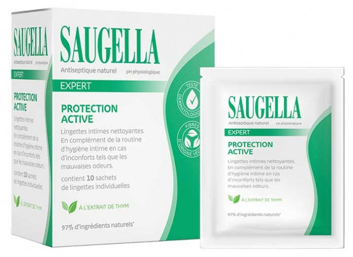 Saugella Antiseptic Intimreinigungstücher natürlich x10
