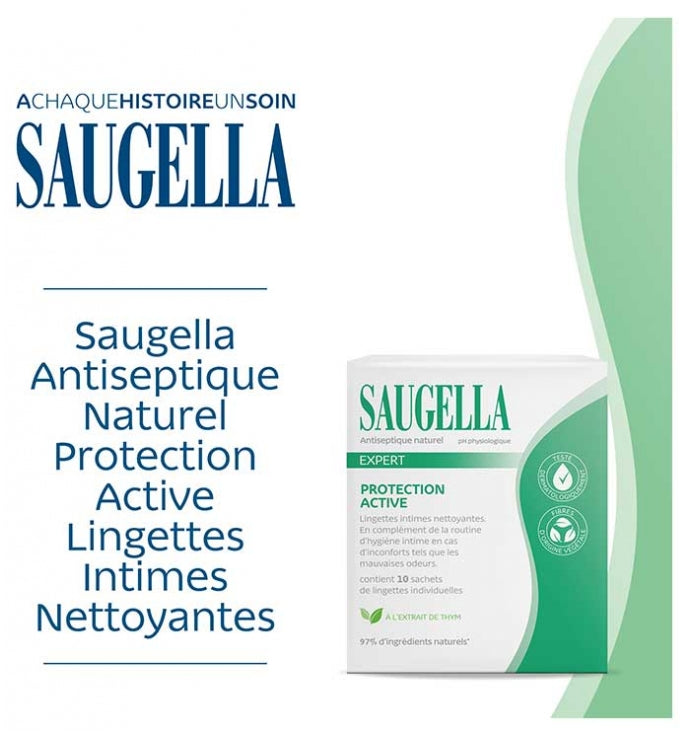 Saugella Antiseptic Intimreinigungstücher natürlich x10