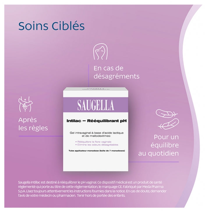 Saugella Intilac Intilacrebalancing Ph 7 Single Doses Rééquilibrant pH 7 Monodoses