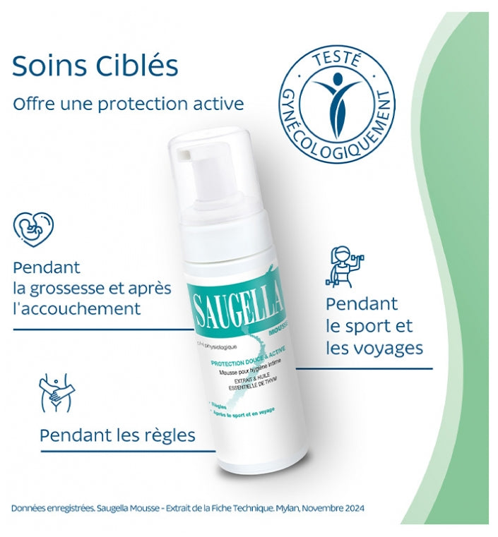 Saugella Intimate Mousse d’hygiène intime, protection douce mais efficace 150ml