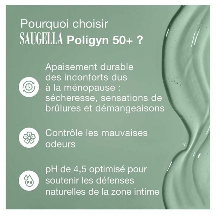 Saugella Poligyn Sabonete íntimo para menopausa 50+ e mucosas frágeis 250ml