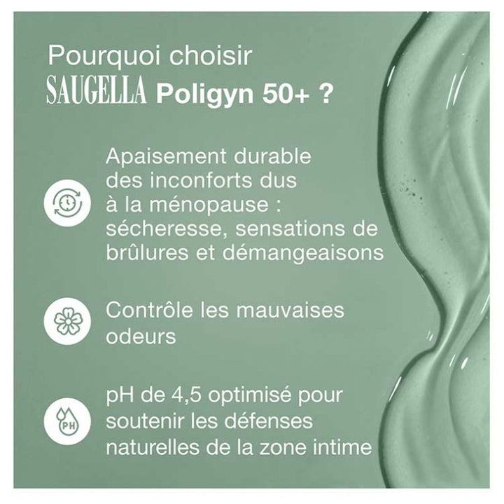 Saugella Poligyn Sabonete íntimo para menopausa 50+ e mucosas frágeis 250ml