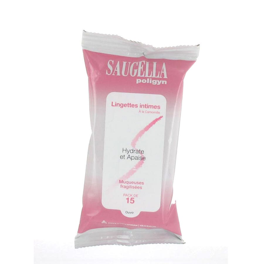 Saugella Poligyn Chamomile Intimates Wipes x15 - FrenchBeautyHub