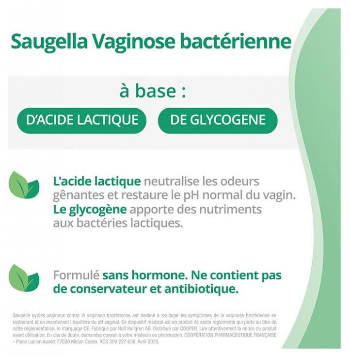 Saugella Triple Effect Vaginal Ovules Bacterial Vaginosis Treatment x7
