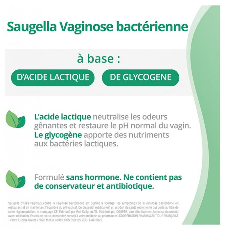 Saugella Triple Effect Vaginal Ovules Bacterial Vaginosis Treatment x7
