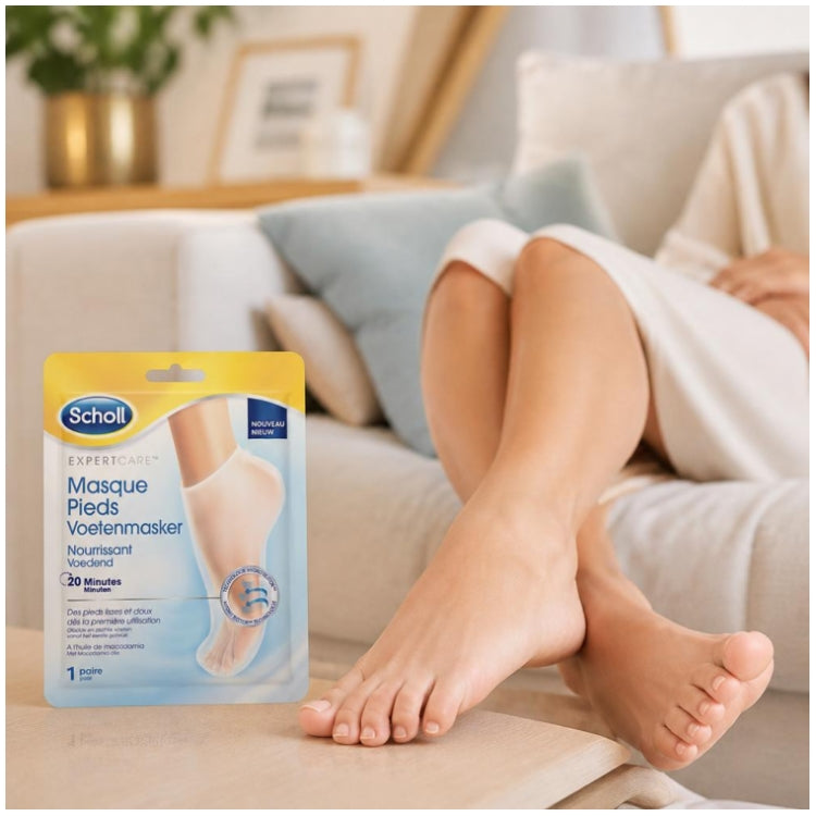 Scholl Foot Fabric Mask 1 Pair Nourishing à l'Huile de Macadamia 1 Paire