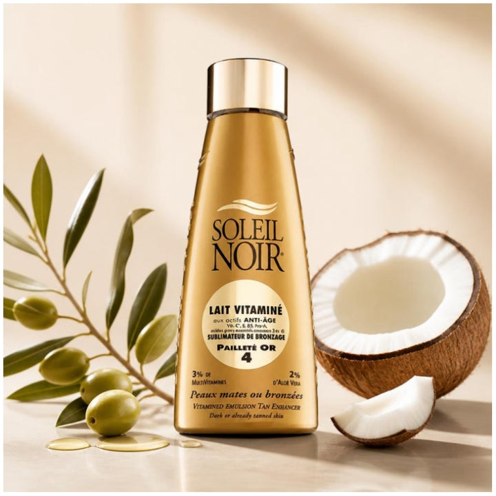 Soleil Noir Vitamined Milk Tan Enhancer Sfp 4 Pailleté or  150ml (5,07fl oz)