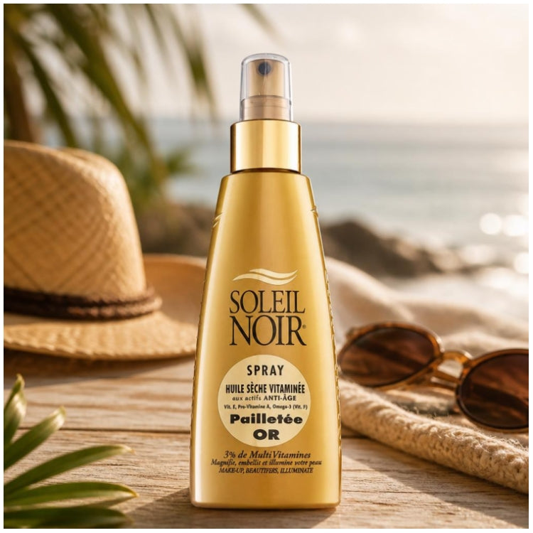 Soleil Noir Vitaminized Dry Oil Spray Gold Glitter  150ml (5,07fl oz)