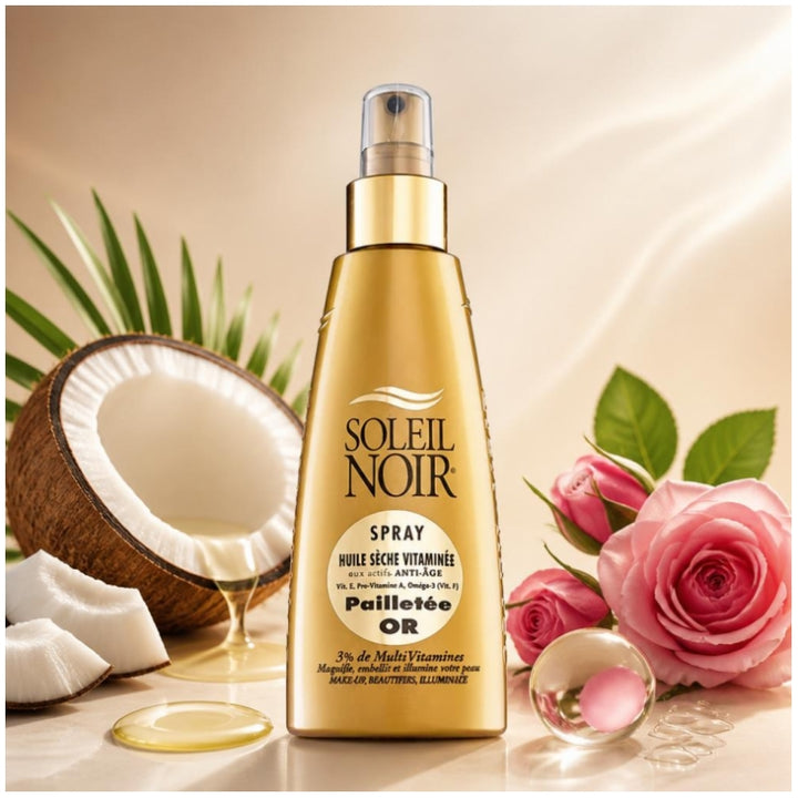 Soleil Noir Vitaminized Dry Oil Spray Gold Glitter 150ml (5,07fl oz)