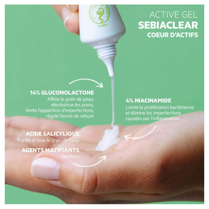 SVR Sebiaclear Active Gel 40ml (1.35 fl oz) with Gluconolactone 14% + Niacinamide 4%