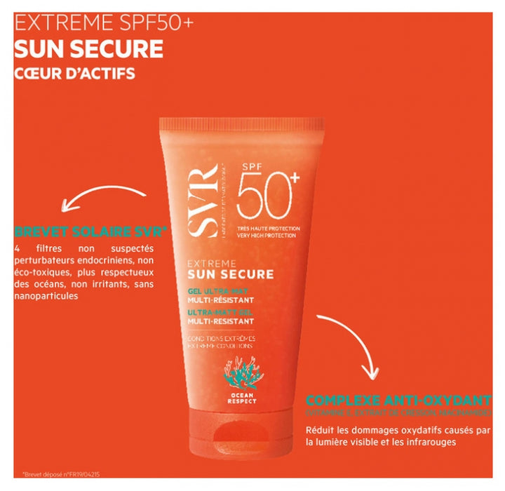 SVR Sun Secure Ultra-Mat Multi-Résistant SPF50+ Protection solaire extrême 50ml