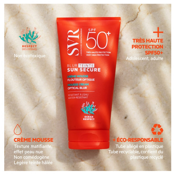 Svr Sun Secure للبشرة السمراء بتأثير مطمّس SPF50+ 50ml
