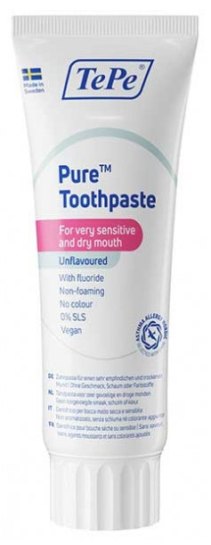 TePe Pure Toothpaste with Fluoride Neutral Taste 75ml