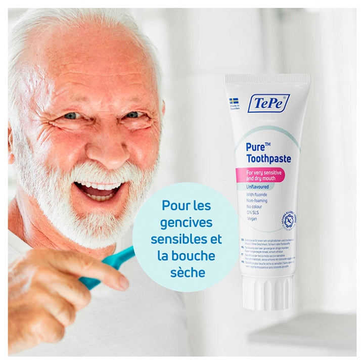 TePe Pure Toothpaste with Fluoride Neutral Taste 75ml
