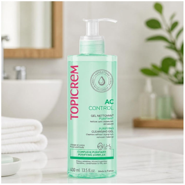 Topicrem AC Purifying Cleansing Gel for Combination to Oily Skin 400ml (13.52 fl oz)