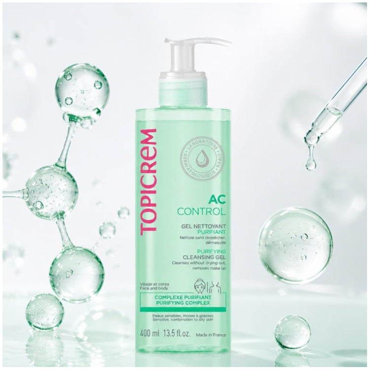 Topicrem AC Purifying Cleansing Gel for Combination to Oily Skin 400ml (13.52 fl oz)