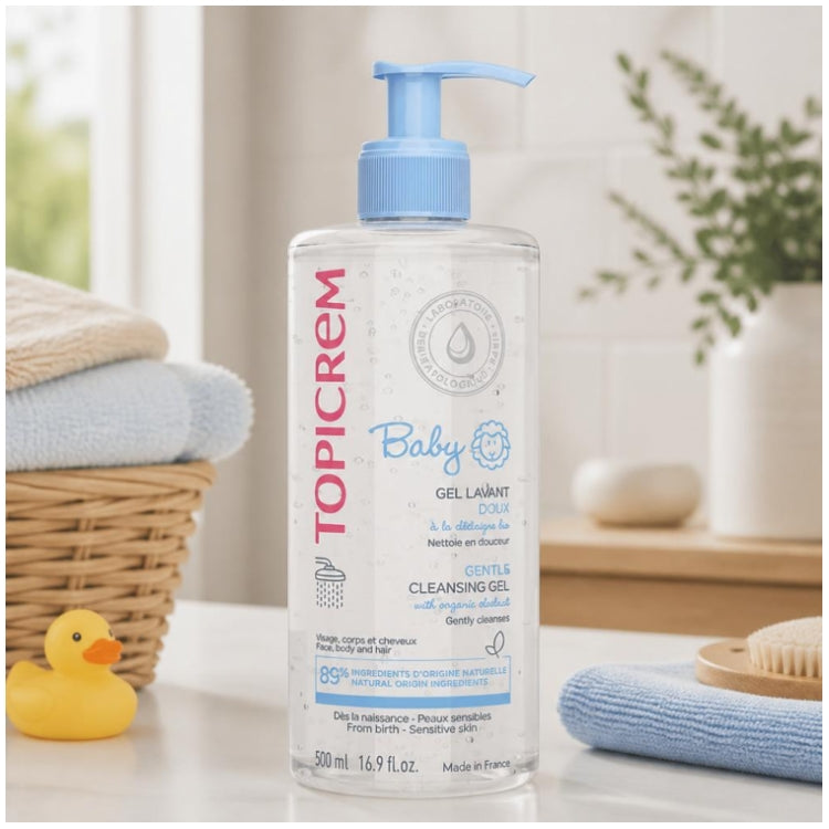 Topicrem Baby Gentle cleansing gel face, body & hair 500 ml (16.91fl oz)